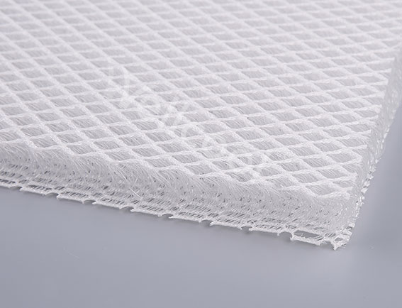 Polyester 3D spacer mesh with knitted backing